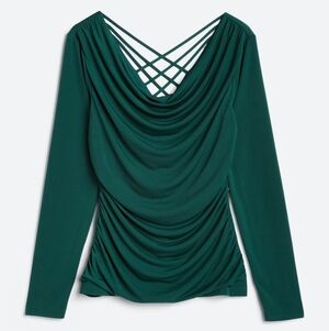 Lydia Lattice Back Detail Green Knit Top